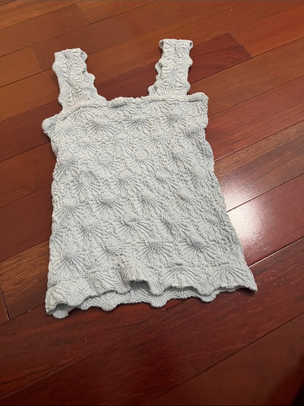 Textured White Sleeveless Knit Tank Top